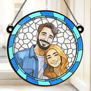 Foto personalizada Onde há amor, há vida - Apanhador de sol personalizado para pendurar na janela - Presente para marido e mulher, aniversário