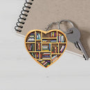 Ornamento de coração para amantes de livros (2D plano)