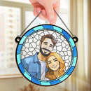 Foto personalizada Onde há amor, há vida - Apanhador de sol personalizado para pendurar na janela - Presente para marido e mulher, aniversário