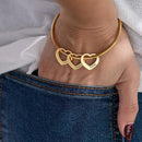 Bracelete de Coração com 3 ou 4 Nomes Personalizados