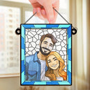 Foto personalizada Onde há amor, há vida - Apanhador de sol personalizado para pendurar na janela - Presente para marido e mulher, aniversário
