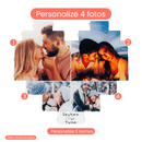 Quadro de Coração com Fotos e Nomes Personalizados - Mi Quadros