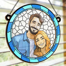Foto personalizada Onde há amor, há vida - Apanhador de sol personalizado para pendurar na janela - Presente para marido e mulher, aniversário