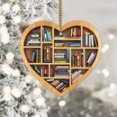 Ornamento de coração para amantes de livros (2D plano)